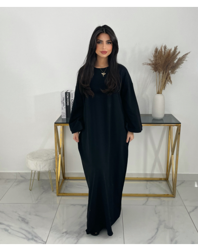 ROBE BASIQUE KHADI - NOIR