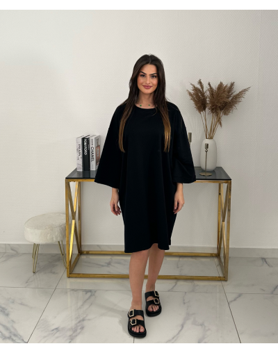 ROBE BASIQUE KHADI COURT - NOIR