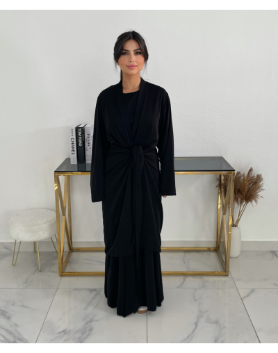 ABAYA 3 PIÈCES OMRA - NOIR
