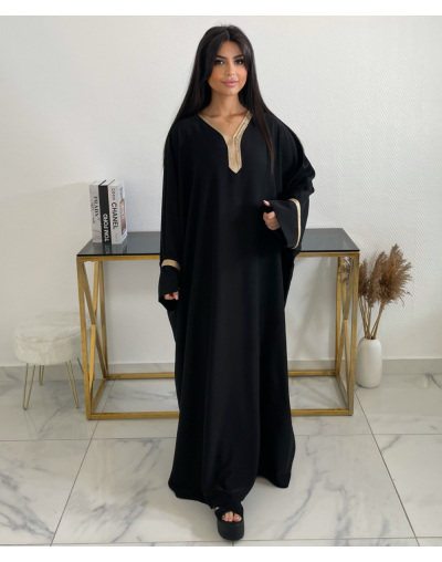 ABAYA INAYA - NOIR ET DORÉ