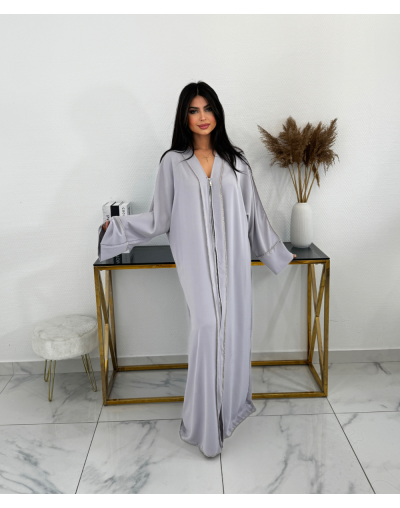 ABAYA À ZIP SHAYLAA - GRIS