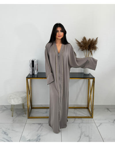 ABAYA À ZIP SHAYLAA - TAUPE