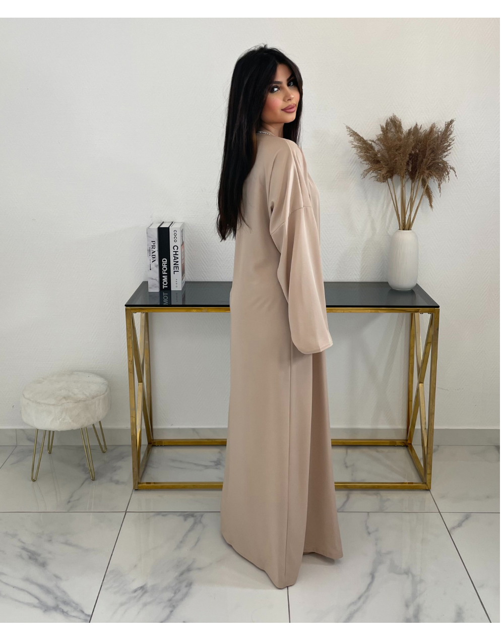 ABAYA/ROBE CACHE-COEUR ANAKA- BEIGE